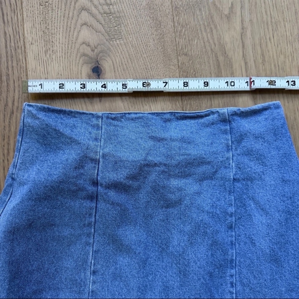 SNIDEL Denim Mermaid Maxi Skirt Hi-Low Hem Size 2 Japanese Brand - Picture 11 of 14